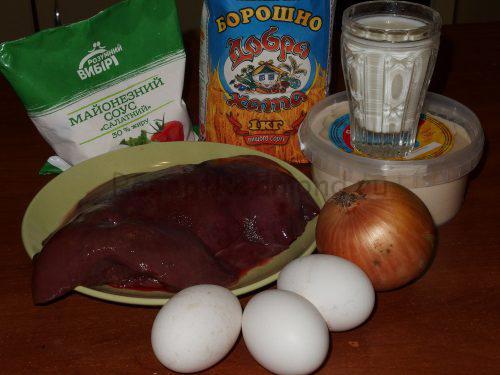 Ингредиенты для приготовления печеночных блинчиков