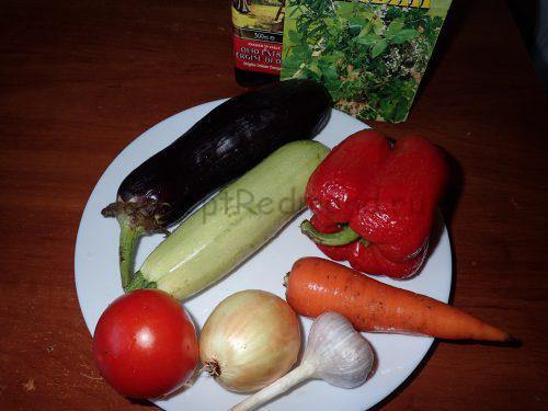 Ингредиенты для приготовления овощного рататуя